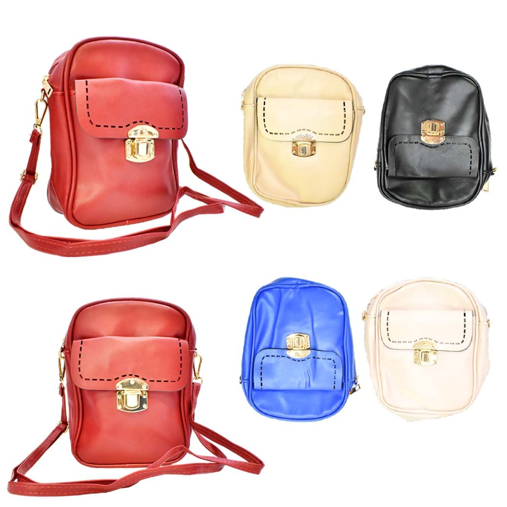 Cartera Con Broche En Medio Colores Surtidos