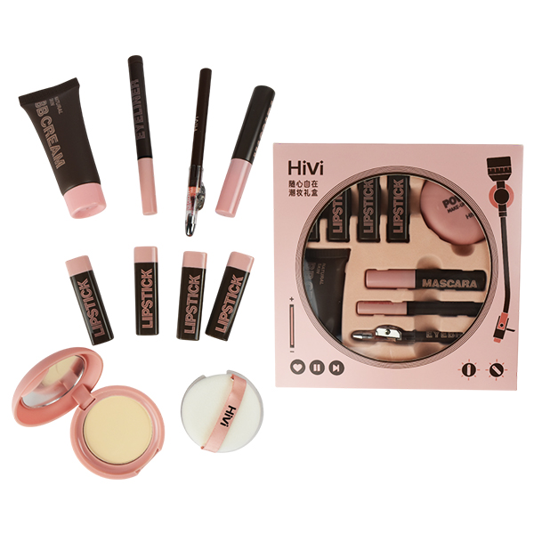 Kit de Maquillaje de 9pcs Hivi Empaque Rosa