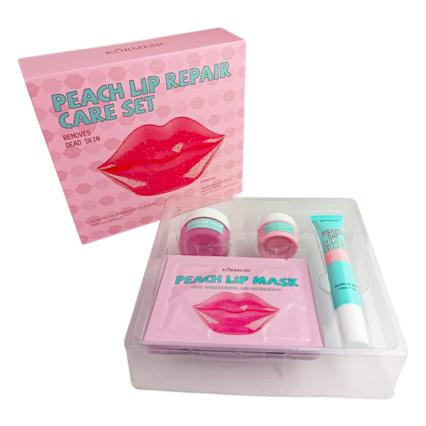 Kit de cuidado reparador de labios Peach de Kormesic