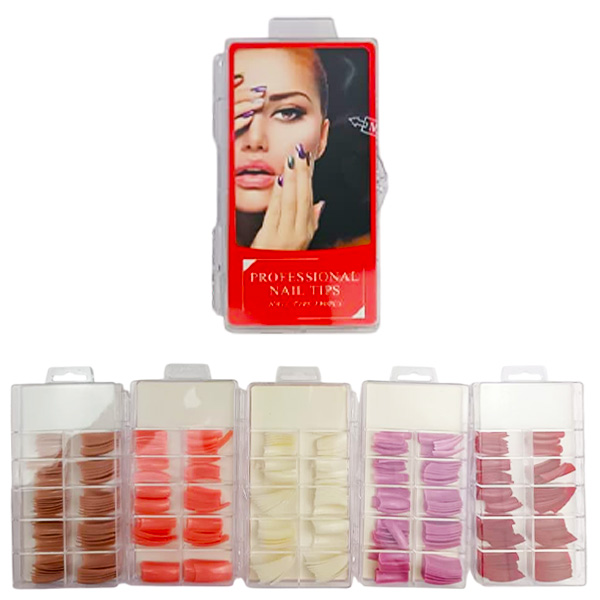 Kit de uñas postizas de colores surtidos Professional Nail Tips 100 piesas