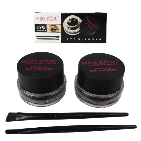 Brillo de ojos 2 en 1 color Negro y marrón Miss Rose