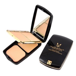 [6975350114964] Polvo compactobicolor 2 en 1 Miss Rose estuche negro con dorado