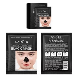[6942349743467] Máscara negra para limpieza profunda para nariz y eliminación de puntos negros con carbón de bambú - Sadoer